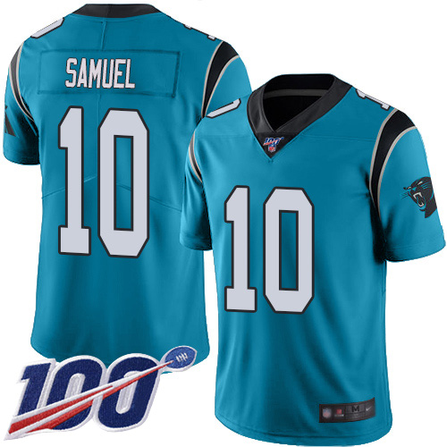 Carolina Panthers Limited Blue Youth Curtis Samuel Jersey NFL Football 10 100th Season Rush Vapor Untouchable